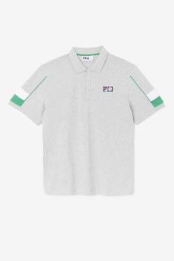 Camisa Polo Fila Coda Hombre Gris Claro Blancas | Fila193WF