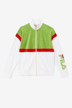 Chaquetas Fila Mansur Velour Hombre Blancas Verde Rojas | Fila791LB