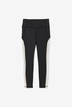 Leggins Fila Forza Contrast 7/8 Mujer Negras Blancas | Fila320LU