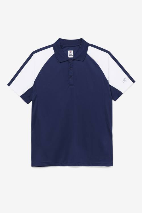 Camisa Polo Fila Pickleball Hombre Azul Marino Blancas | Fila543EY