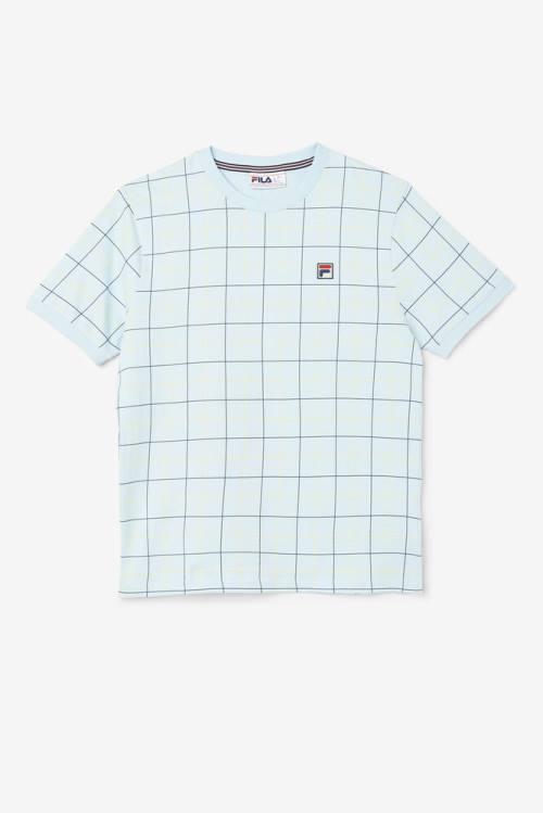 Camiseta Fila Casbian Crew Hombre Azules Azul Marino Amarillo | Fila920US