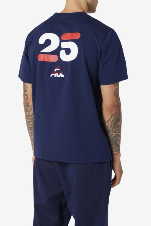 Camiseta Fila Grant Hill Cormac Tee Hombre Azul Marino | Fila594FT