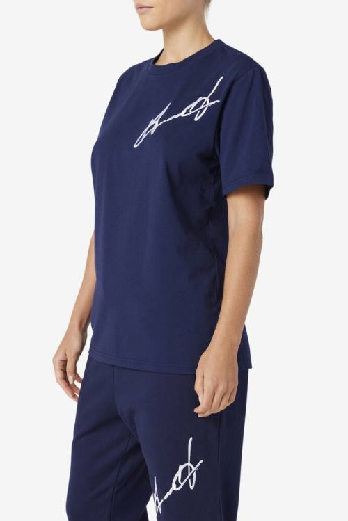 Camiseta Fila Grant Hill Cormac Tee Hombre Azul Marino | Fila594FT
