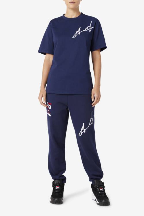 Camiseta Fila Grant Hill Cormac Tee Hombre Azul Marino | Fila594FT