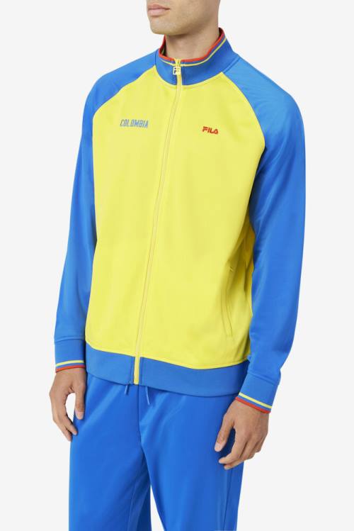 Chaquetas Fila Colombia Pista Hombre Amarillo Azules Rojas | Fila831YM