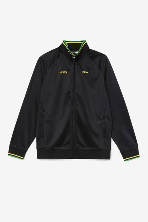 Chaquetas Fila Jamaica Pista Mujer Negras Amarillo Verde | Fila073NX