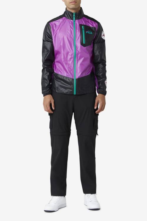 Chaquetas Fila Pinnacle Hombre Moradas Negras Verde | Fila084SZ