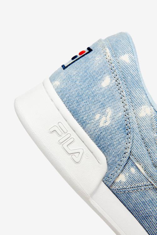 Denim Zapatillas Fila Original Fitness Hombre Blancas Azul Marino Azules | Fila472CP