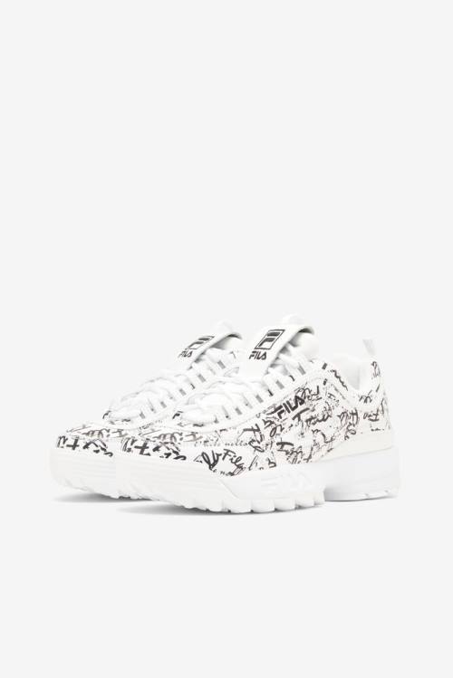 Graffiti Zapatillas Fila Disruptor 2 Mujer Blancas Negras | Fila254JH