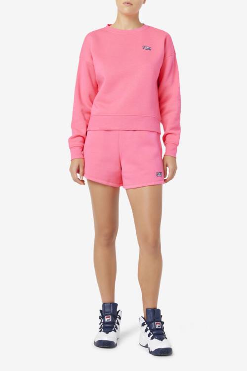Pantalones Cortos Fila Diara High Rise Mujer Rosas | Fila378QD