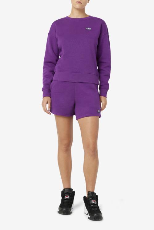 Pantalones Cortos Fila Diara High Rise Mujer Moradas | Fila879VG