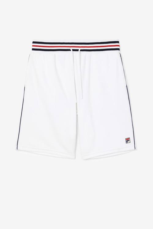 Pantalones Cortos Fila Estudio Velour Hombre Blancas Azul Marino | Fila527PT