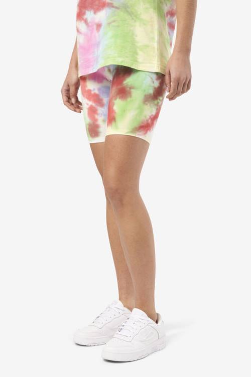 Pantalones Cortos Fila Taima Tie Dye Bike Mujer Verde Blancas Rojas | Fila231ZJ