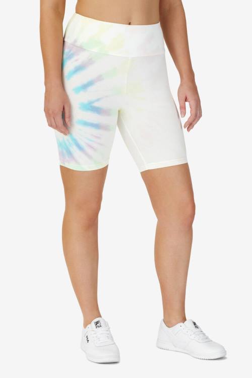 Pantalones Cortos Fila Taima Tie Dye Bike Mujer Creme | Fila735XP