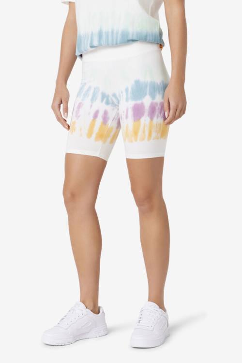 Pantalones Cortos Fila Taima Tie Dye Bike Mujer Blancas | Fila795YP