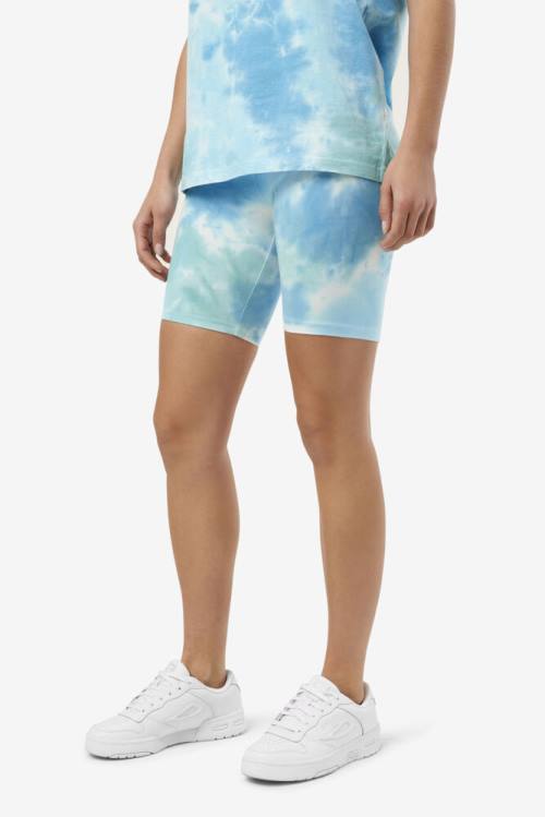 Pantalones Cortos Fila Taima Tie Dye Bike Mujer Blancas | Fila890ES