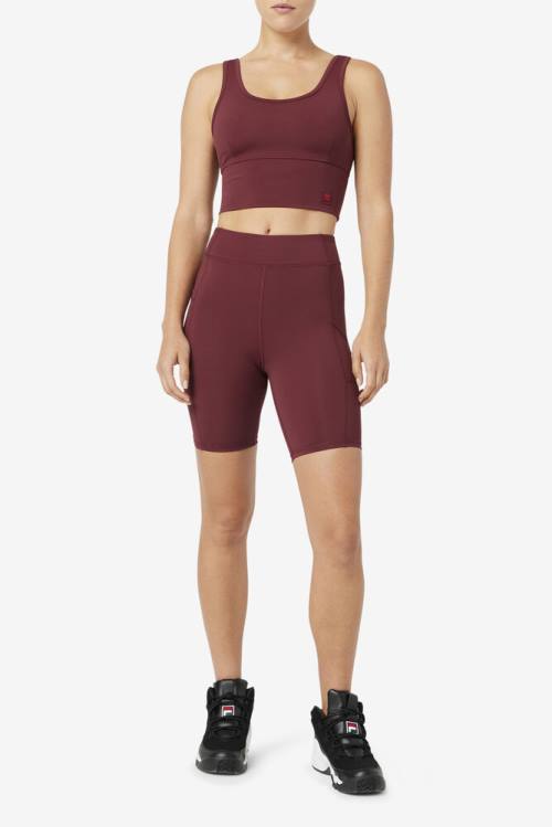 Pantalones Cortos Fila Tiana Bike Mujer Marrones | Fila140XL