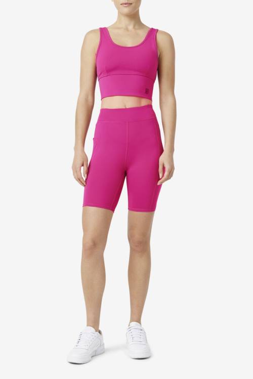 Pantalones Cortos Fila Tiana Bike Mujer Fucsia | Fila805FI