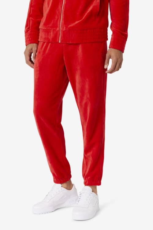 Pantalones Fila Deverall Velour Hombre Rojas | Fila203NF