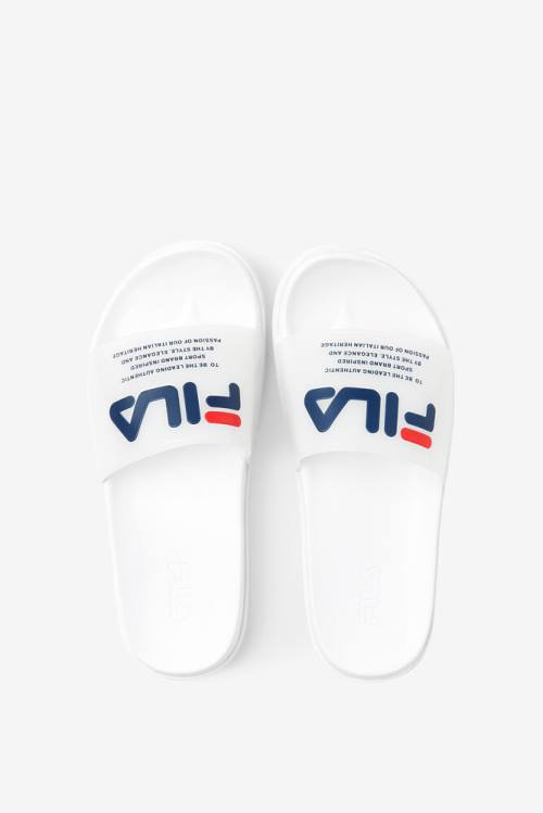Sandalias de Diapositivas Fila Drifter Luxe Clear Mujer Blancas Azul Marino Rojas | Fila680QO