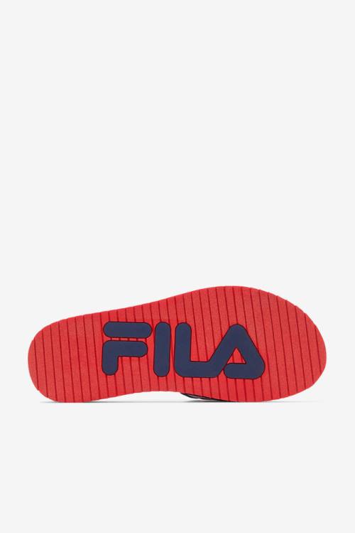 Sandalias de Diapositivas Fila Lunar Hombre Azules Rojas Blancas | Fila862DR