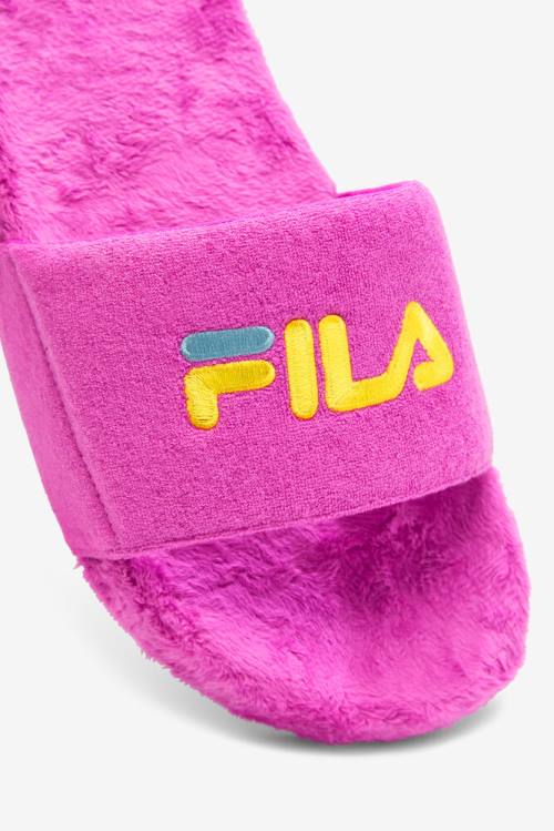 Sandalias de Diapositivas Fila Terry Drifter Hombre Fucsia Moradas Amarillo | Fila593GA
