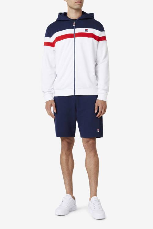 Sudadera Con Capucha Fila Arlo Hombre Blancas Azul Marino Rojas | Fila086PL