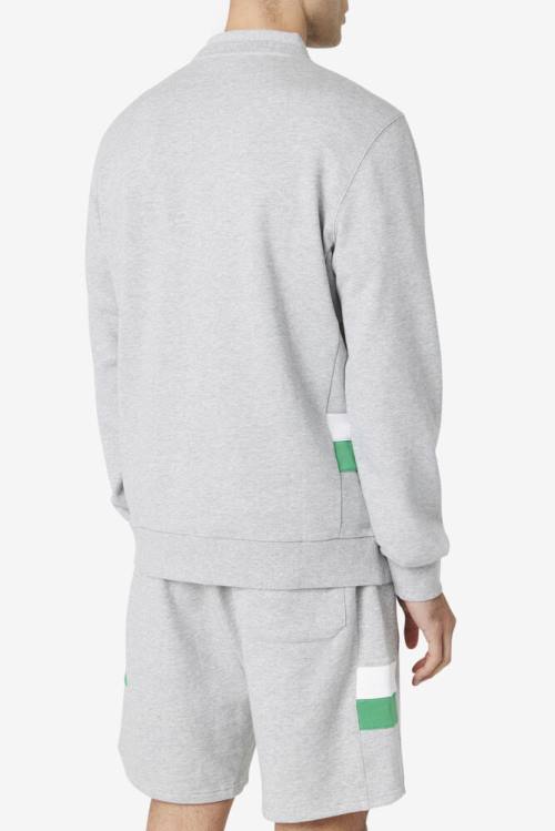 Sudaderas Fila Ameh Hombre Gris Claro Blancas | Fila512GT