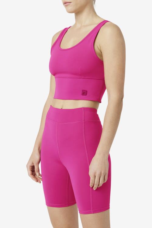 Top Deportivo Fila Kora Bra Mujer Rosas | Fila286JT
