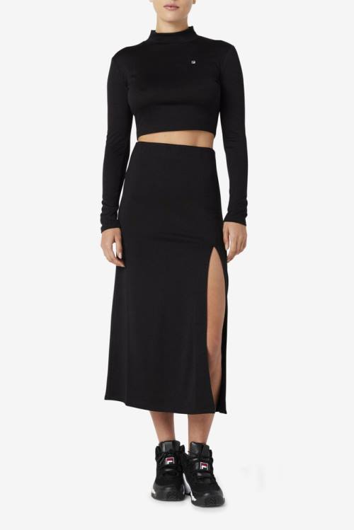 Top Deportivo Fila Luise Turtleneck Mujer Negras | Fila361HM