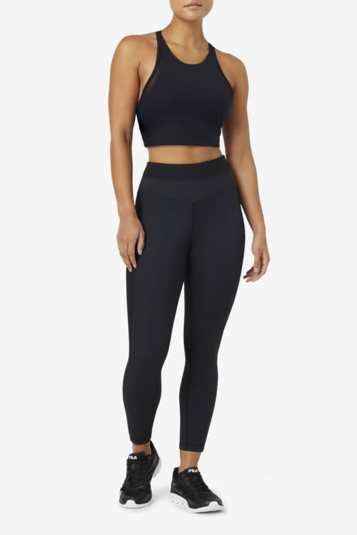 Top Deportivo Fila Uplift T-back Sports Bra Mujer Negras | Fila142HR